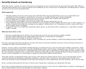 Security Breach on Kernel.org Security Breach on Kernel.org