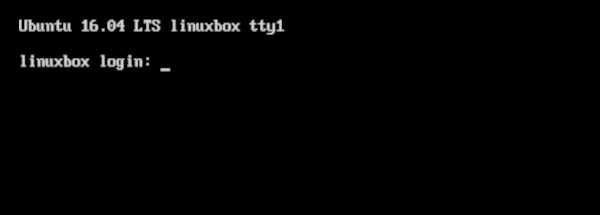 Prompt Login Ubuntu Server 16.04